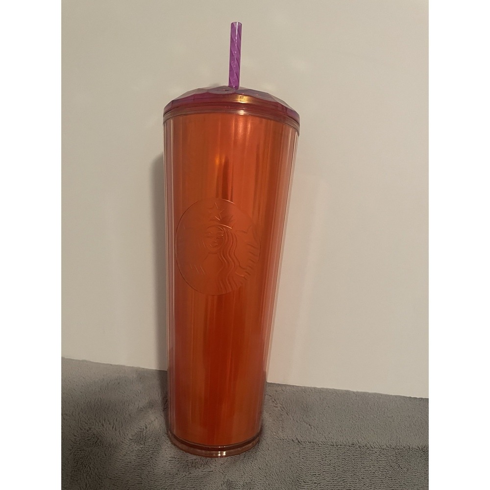 Starbucks Summer 2024 Venti Tumbler Kaleidoscope Orange Pink Iridescent